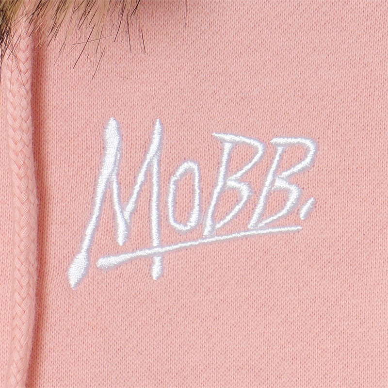 OG CROPPED FUR ZIP HOODIE -PINK- (LADIES)