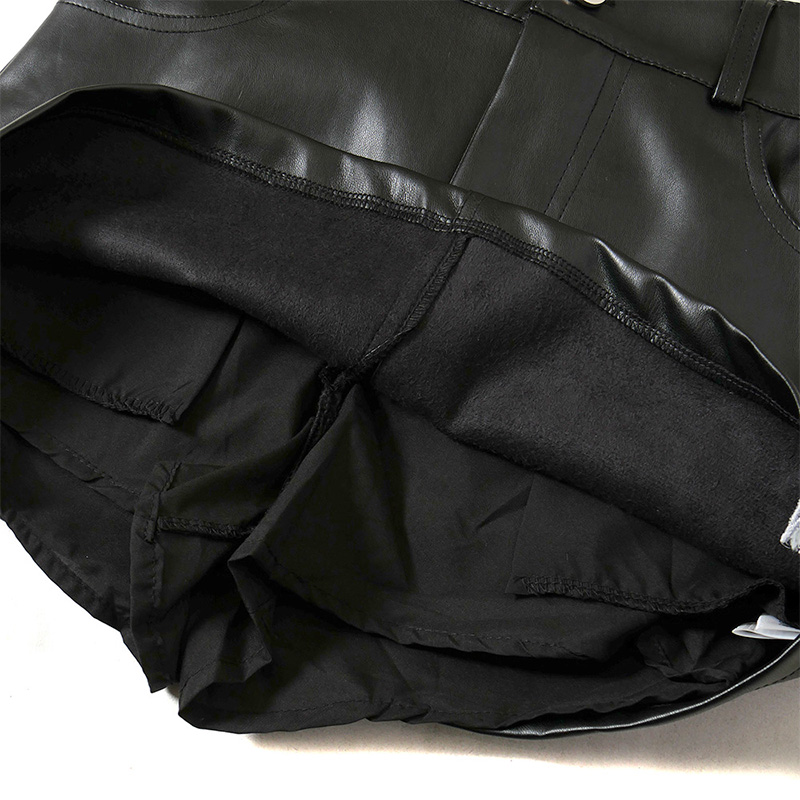 OG ECO LEATHER SKORT -BLACK- (LADIES)