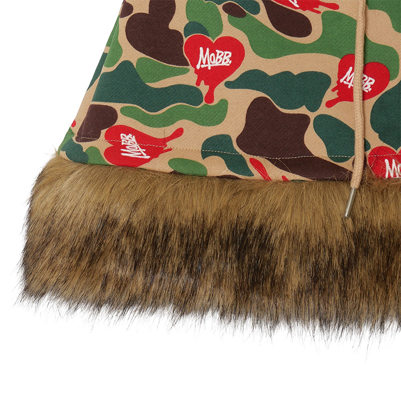 HEART DRIP CAMO FUR SKORT -BEIGE- (LADIES)