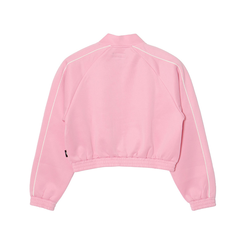 JERSEY TRACK CROPPED JACKET -PINK- (LADIES)