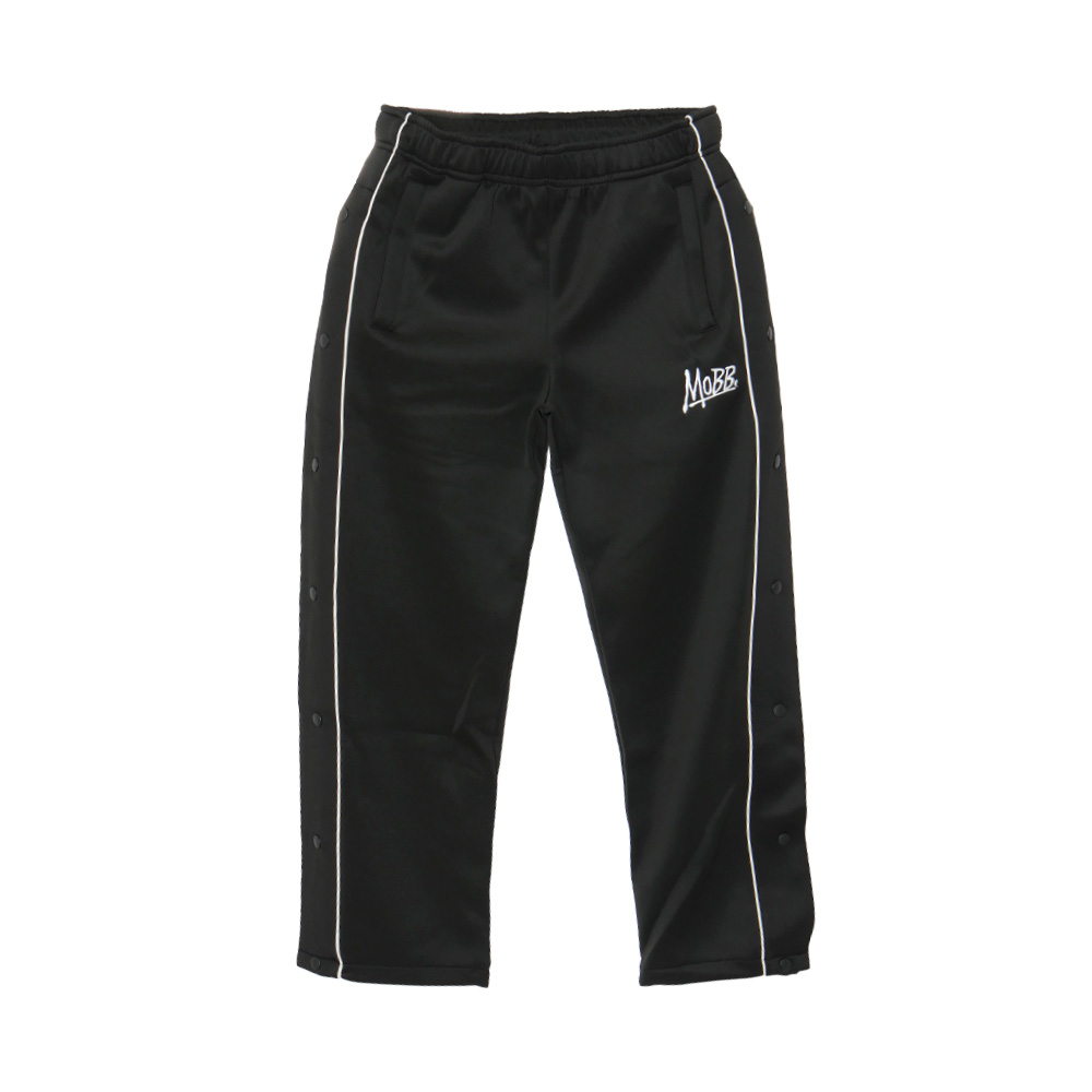 JERSEY TRACK SNAP PANTS -BLACK- (LADIES)
