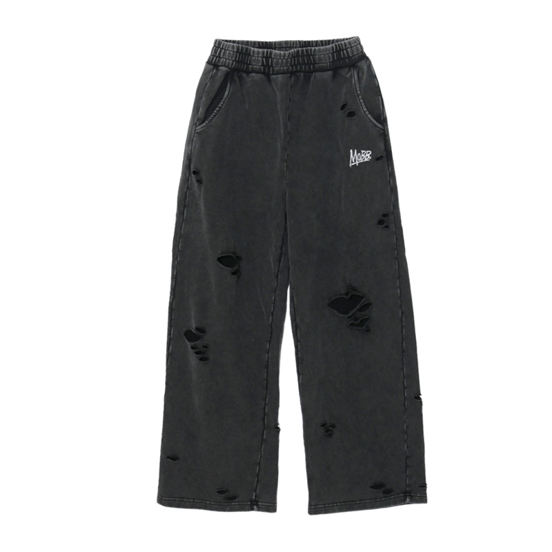 OG PIGMENT DAMAGE SWEAT PANTS -BLACK - (LADIES)