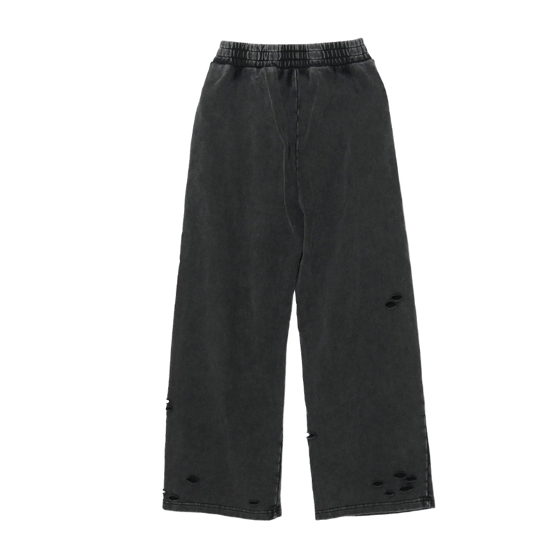 OG PIGMENT DAMAGE SWEAT PANTS -BLACK - (LADIES)
