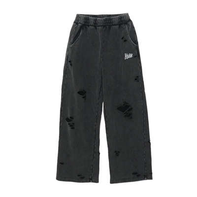 OG PIGMENT DAMAGE SWEAT PANTS -BLACK - (LADIES)