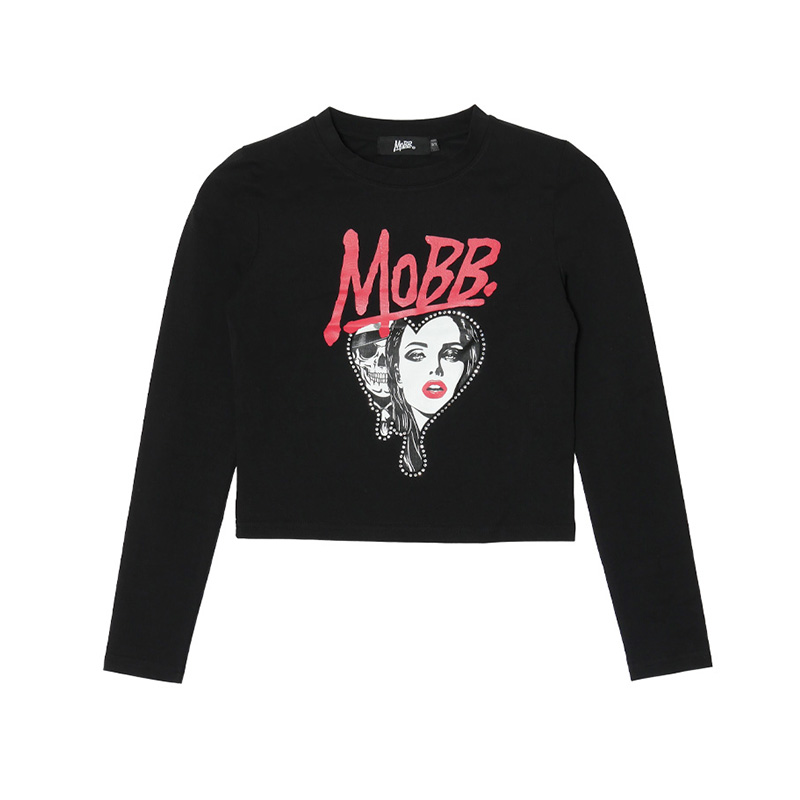 GRAM HEART L/S T-SHIRT -BLACK- (LADIES)