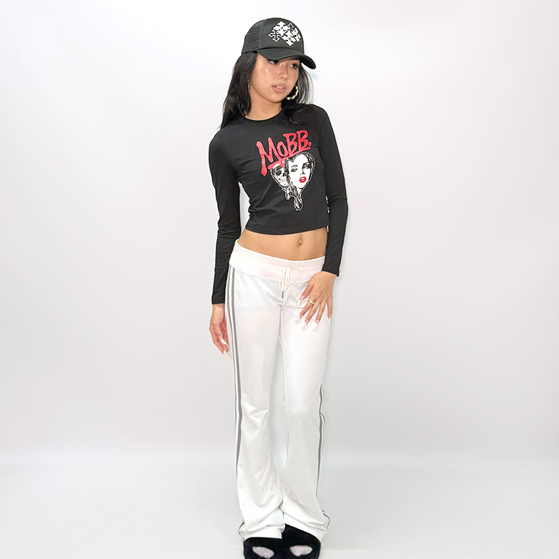 GRAM HEART L/S T-SHIRT -BLACK- (LADIES)