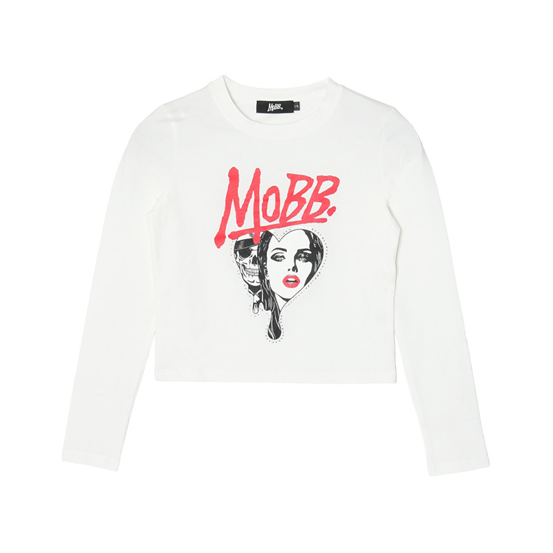 GRAM HEART L/S T-SHIRT -WHITE- (LADIES)