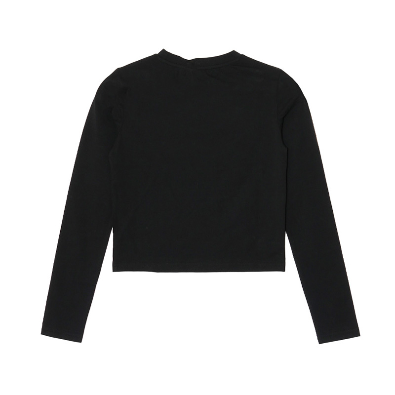 HEART DRIP STONE L/S T-SHIRT -BLACK- (LADIES)