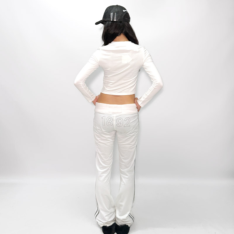 HEART DRIP STONE L/S T-SHIRT -WHITE- (LADIES)