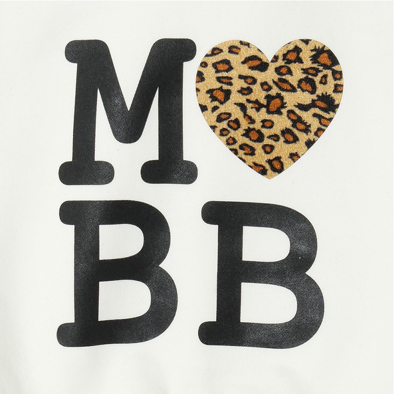 MOBB LOVE LEOPARD CROOPED SWEAT -WHITE- (LADIES)