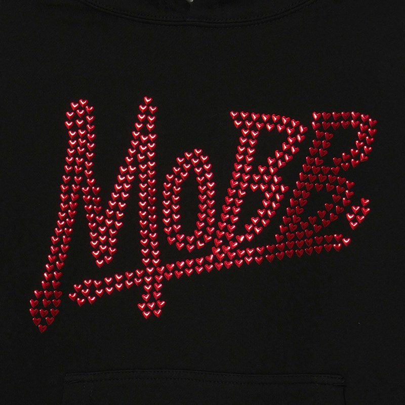 OG METAL HEART HOODIE -BLACK×RED- (LADIES)