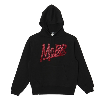 OG METAL HEART HOODIE -BLACK×RED- (LADIES)