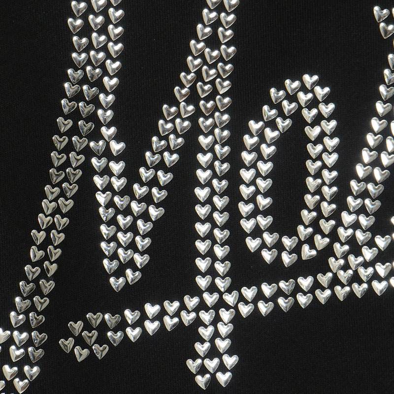 OG METAL HEART HOODIE -BLACK×SILVER- (LADIES)