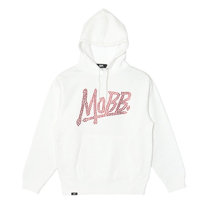 OG METAL HEART HOODIE -WHITE×RED- (LADIES)