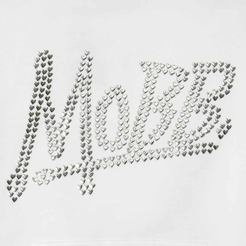 OG METAL HEART HOODIE -WHITE×SILVER- (LADIES)