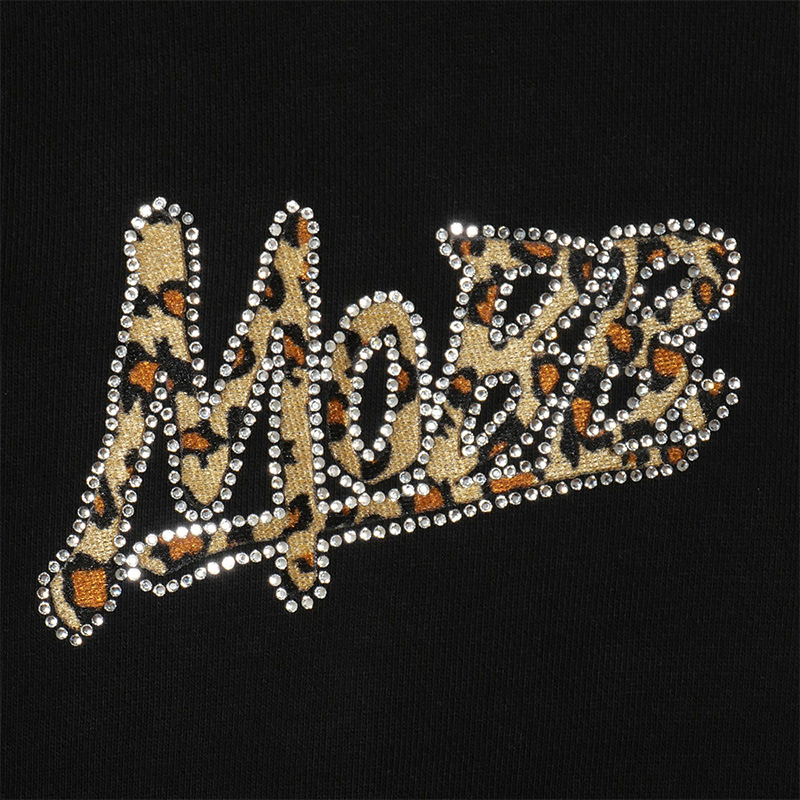 OG TRIM STONE LEOPARD HOODIE -BLACK- (LADIES)