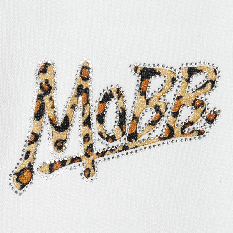 OG TRIM STONE LEOPARD HOODIE -WHITE- (LADIES)