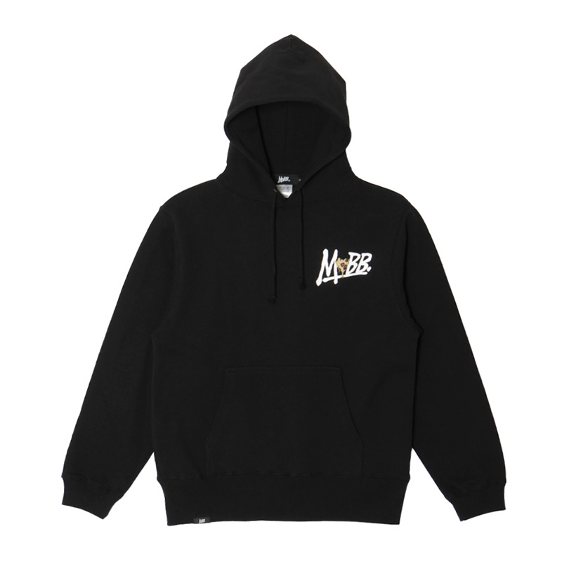 HEART DRIP LEOPARD HOODIE -BLACK- (LADIES)