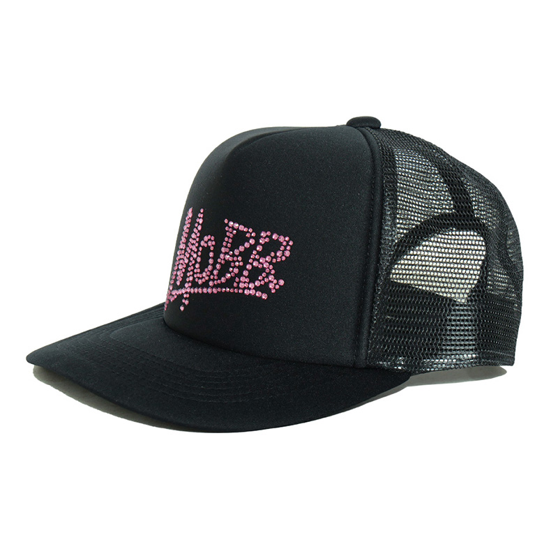 OG RHINESTONE MESH CAP -BLACK×PINK-