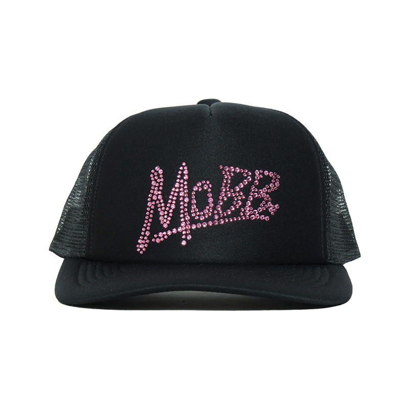 OG RHINESTONE MESH CAP -BLACK×PINK-