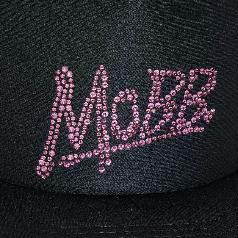 OG RHINESTONE MESH CAP -BLACK×PINK-