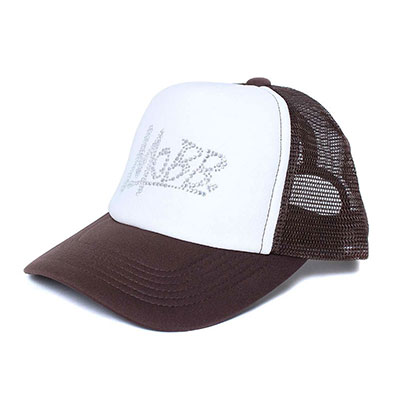 OG RHINESTONE MESH CAP -BROWN-