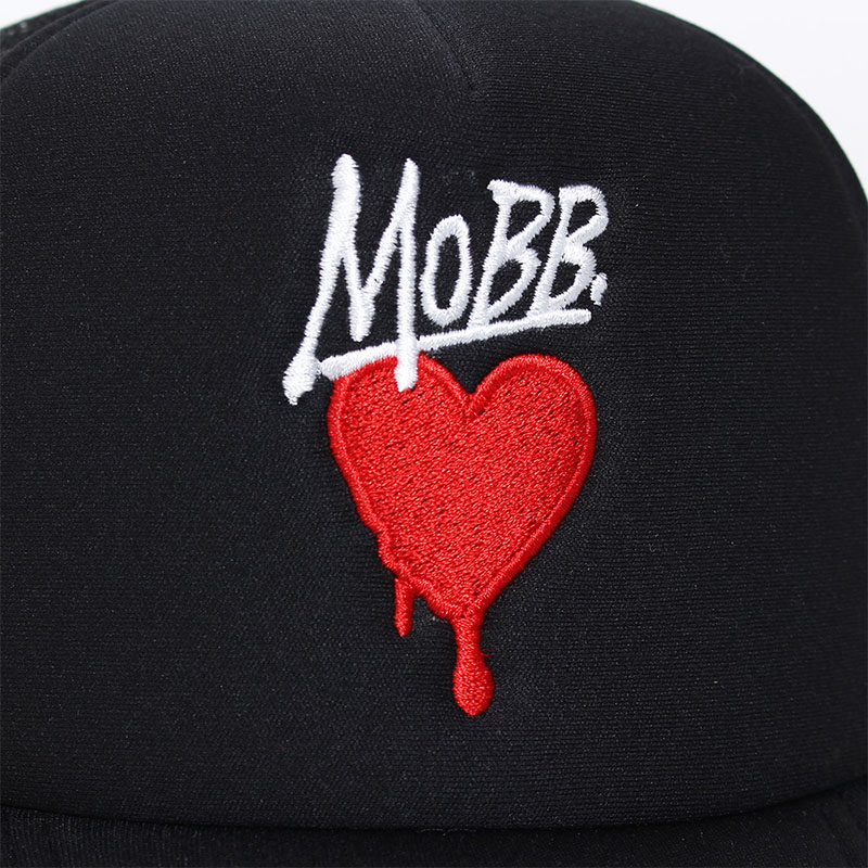 HEART DRIP MESH CAP -BLACK-