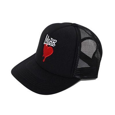 HEART DRIP MESH CAP -BLACK-