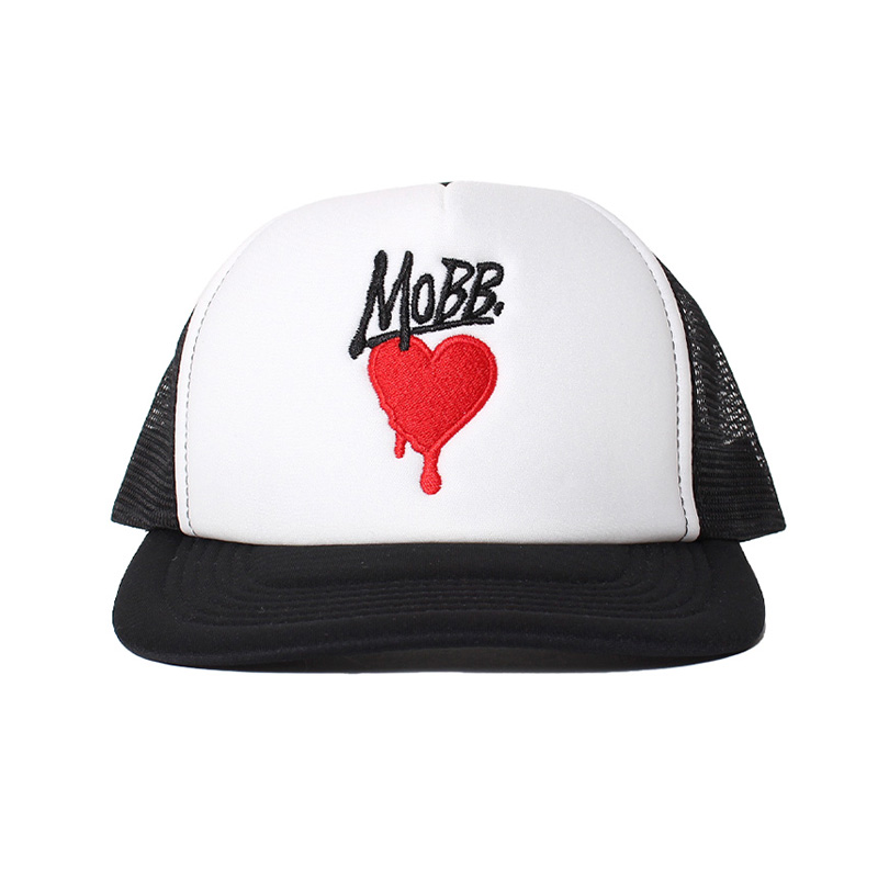 HEART DRIP MESH CAP -BLACK/WHITE-