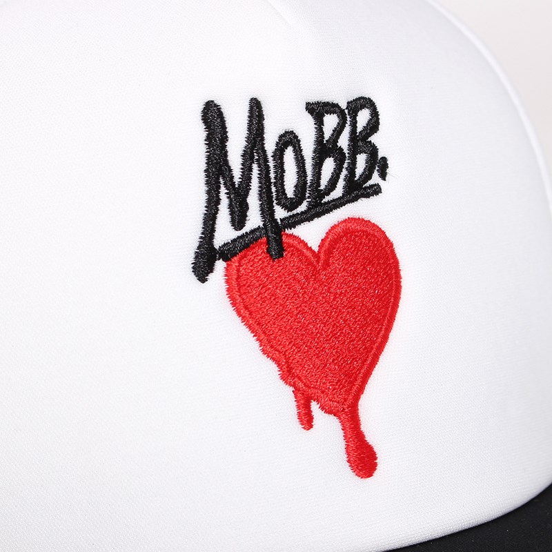 HEART DRIP MESH CAP -BLACK/WHITE-