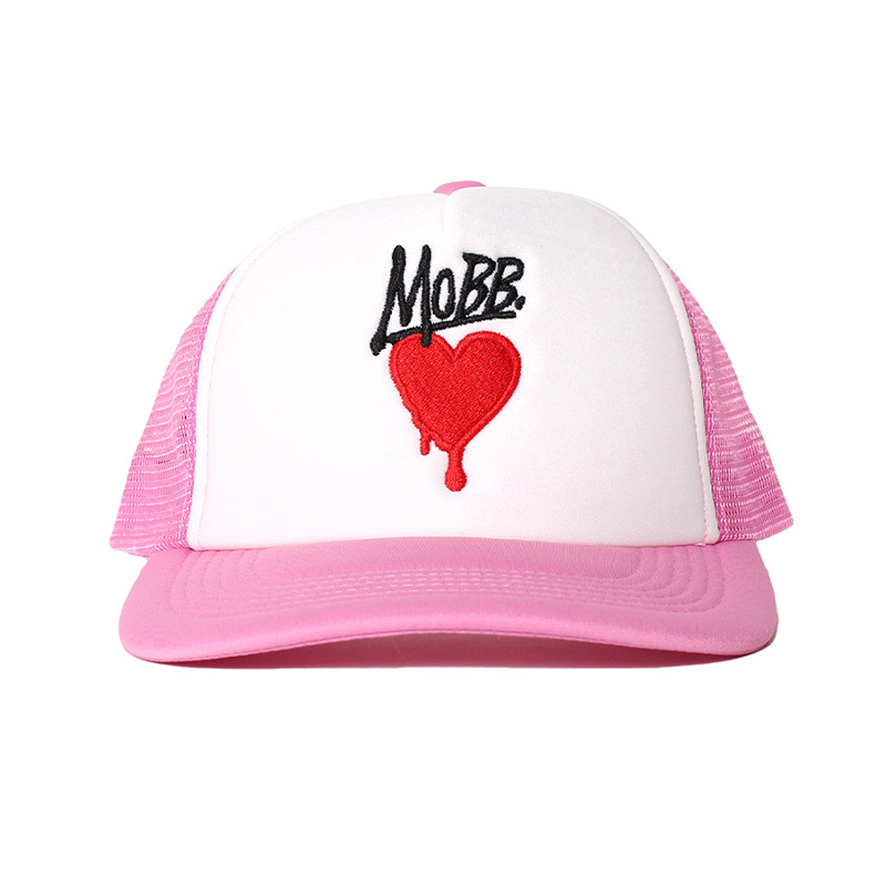 HEART DRIP MESH CAP -PINK-