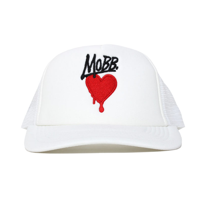 HEART DRIP MESH CAP -WHITE-