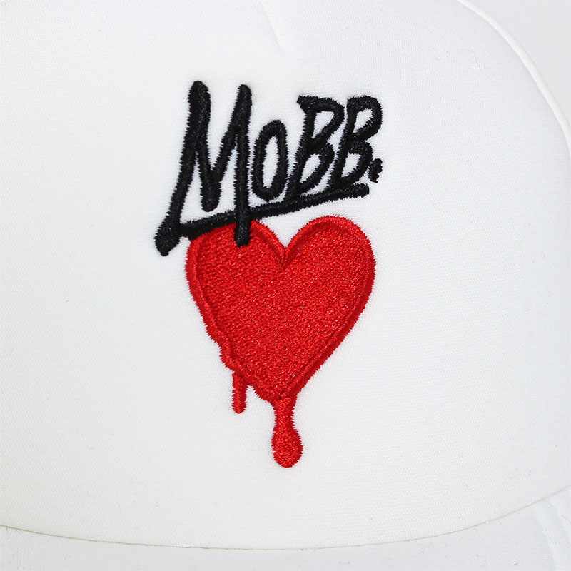 HEART DRIP MESH CAP -WHITE-