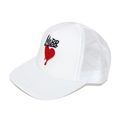 HEART DRIP MESH CAP -WHITE-