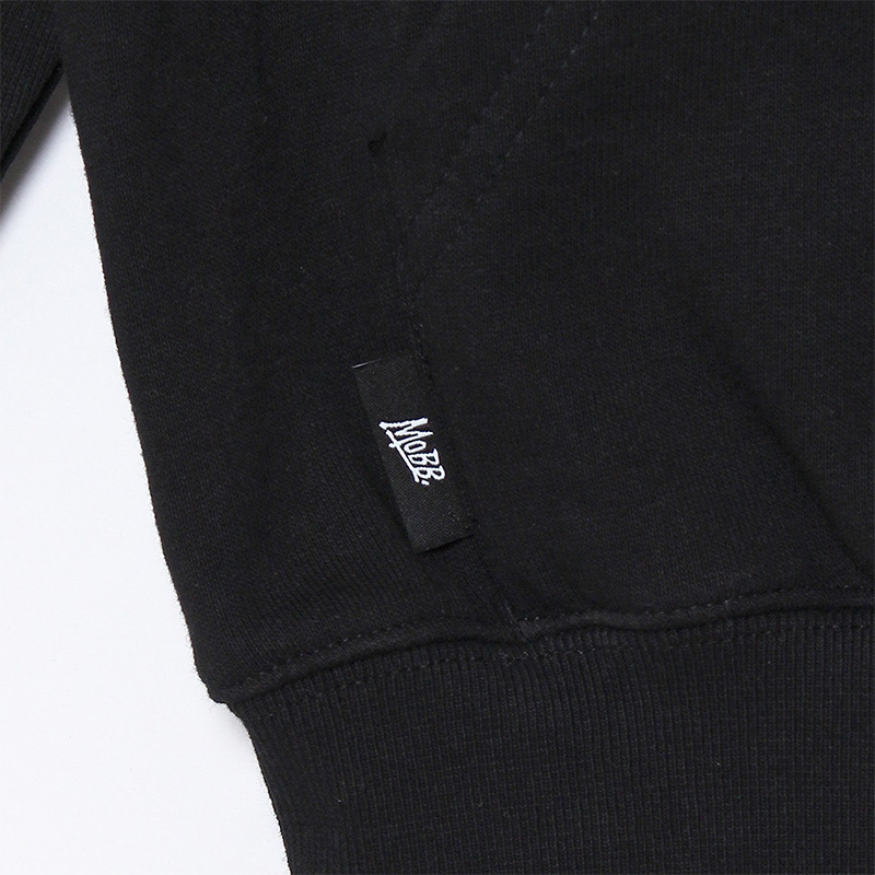 HEART DRIP WAPPEN ZIP HOODIE -BLACK-