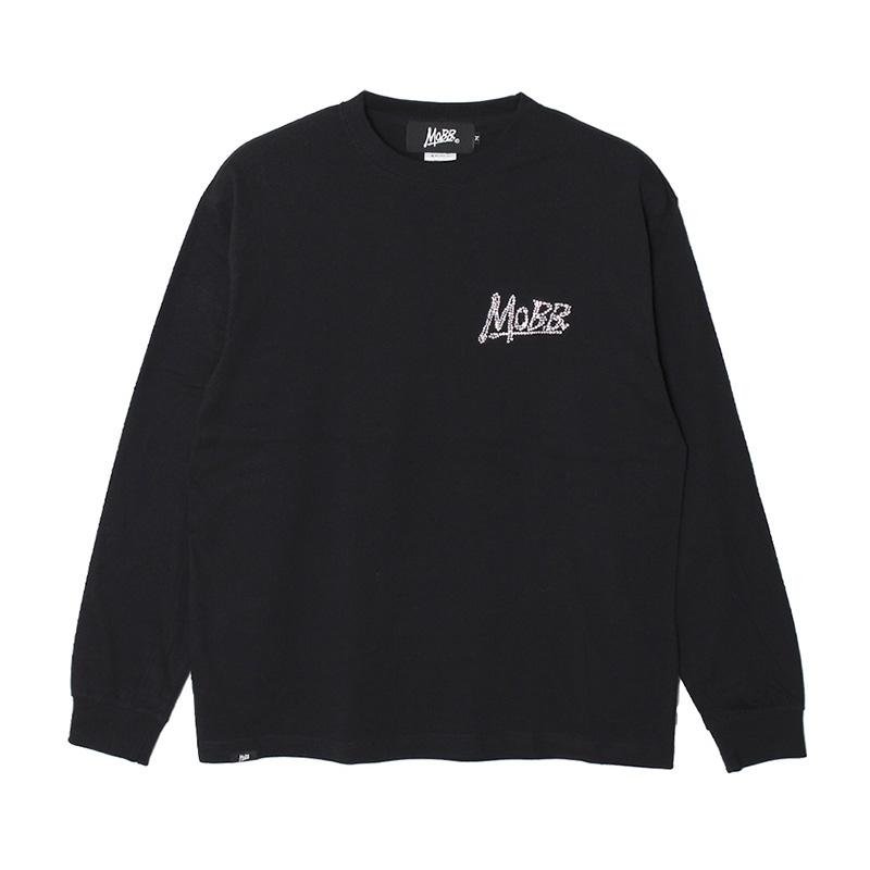 OG RHINESTONE L/S T-SHIRT -BLACK-