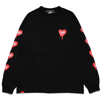 HEART L/S T-SHIRT -BLACK-