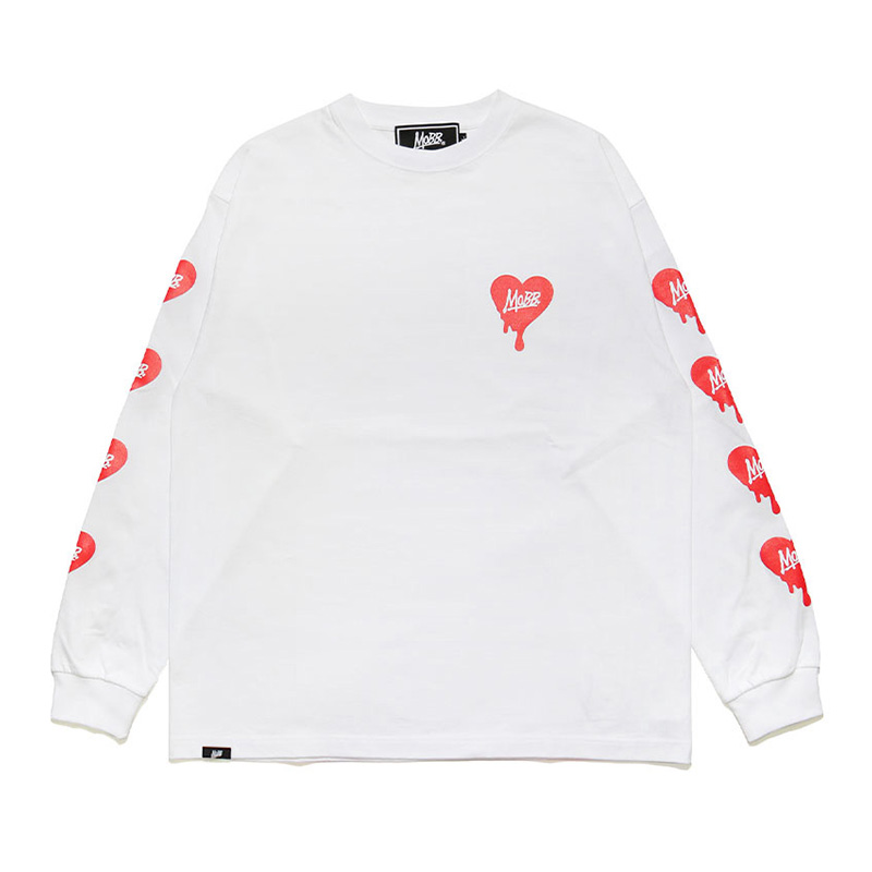 HEART L/S T-SHIRT -WHITE-