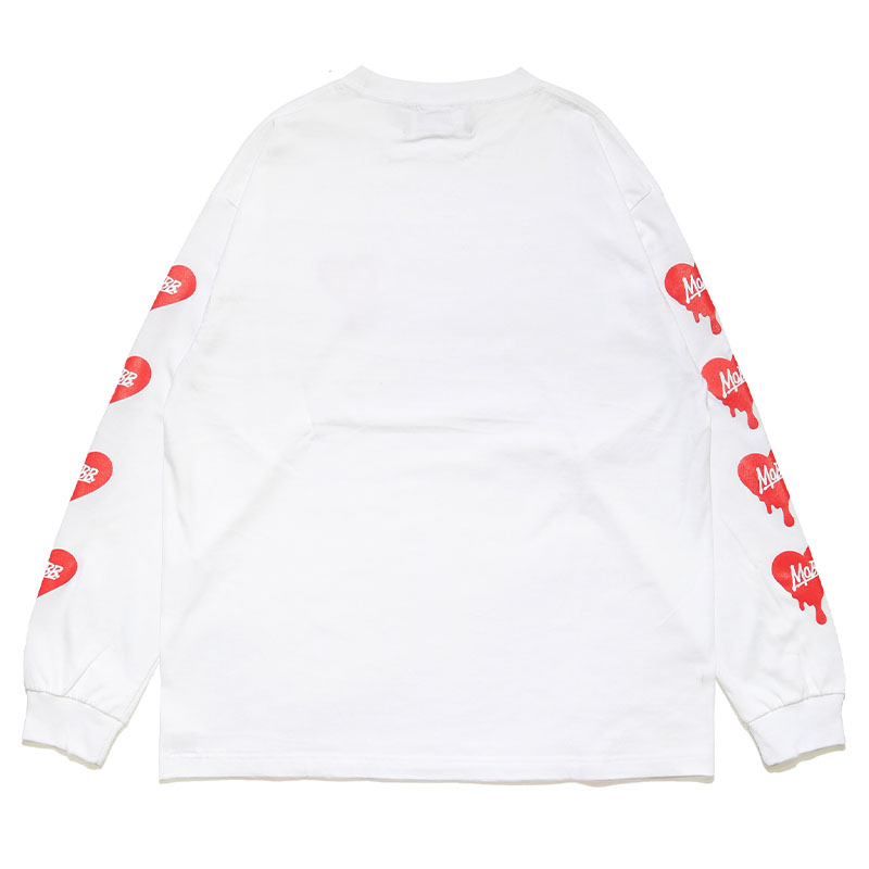 HEART L/S T-SHIRT -WHITE-