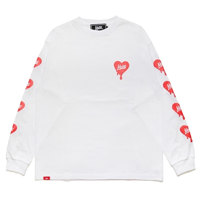 HEART L/S T-SHIRT -WHITE-(S)