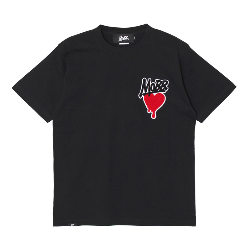 HEART DRIP WAPPEN T-SHIRT -BLACK-