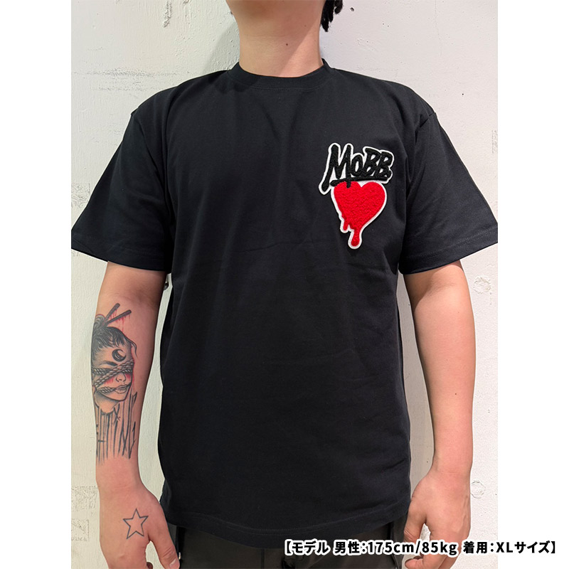 HEART DRIP WAPPEN T-SHIRT -BLACK-