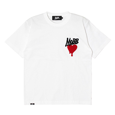 HEART DRIP WAPPEN T-SHIRT -WHITE-