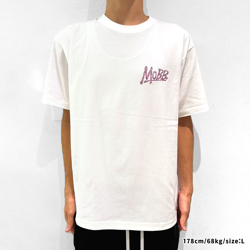OG RHINESTONE S/S T-SHIRT -BLACK×PINK-