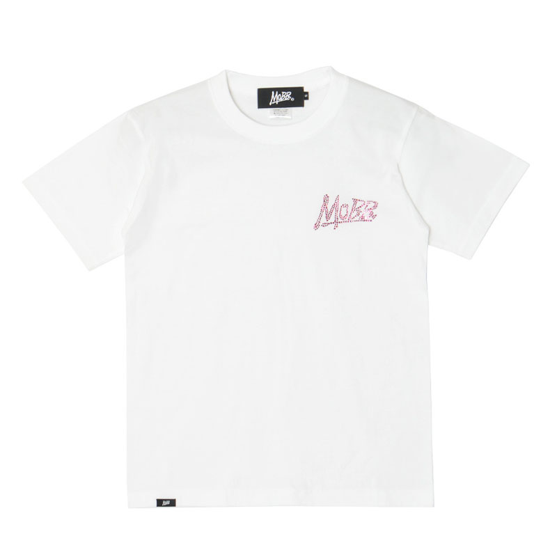 OG RHINESTONE S/S T-SHIRT -WHITE×PINK-