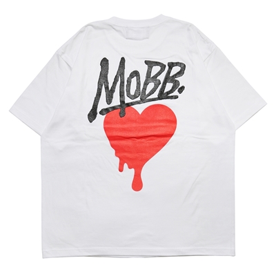 HEART DRIP T-SHIRT -WHITE-