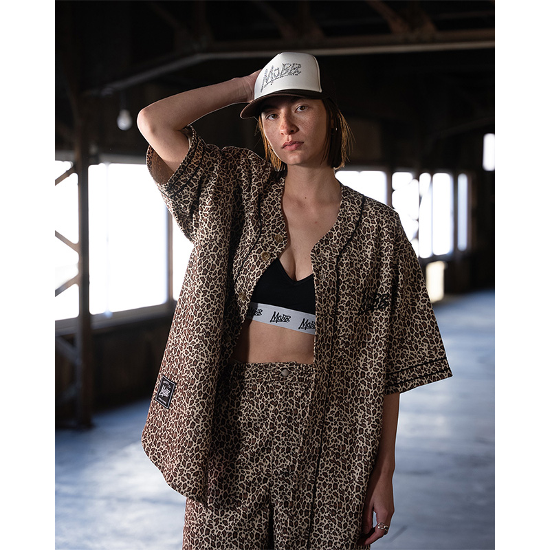 LEOPARD CORDUROY SHORTS -BEIGE-