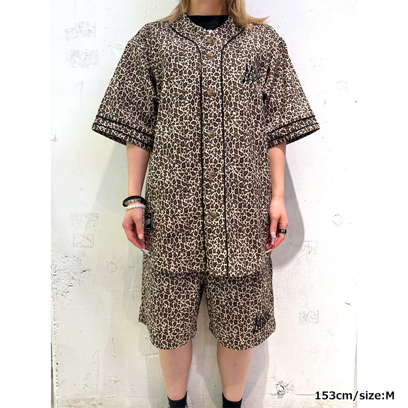 LEOPARD CORDUROY SHORTS -BEIGE-