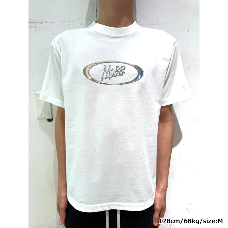 OVAL METALLIC T-SHIRT -WHITE-
