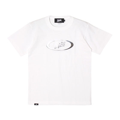OVAL METALLIC T-SHIRT -WHITE-